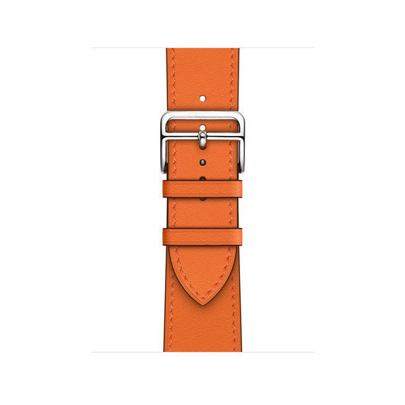 Compatible with Apple Watch 41mm/45mm Orange Swift Leather Single Tour