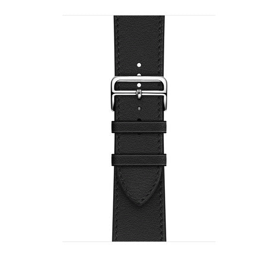 Compatible with Apple Watch 45mm Noir Swift Leather Single Tour Deployment Buckle